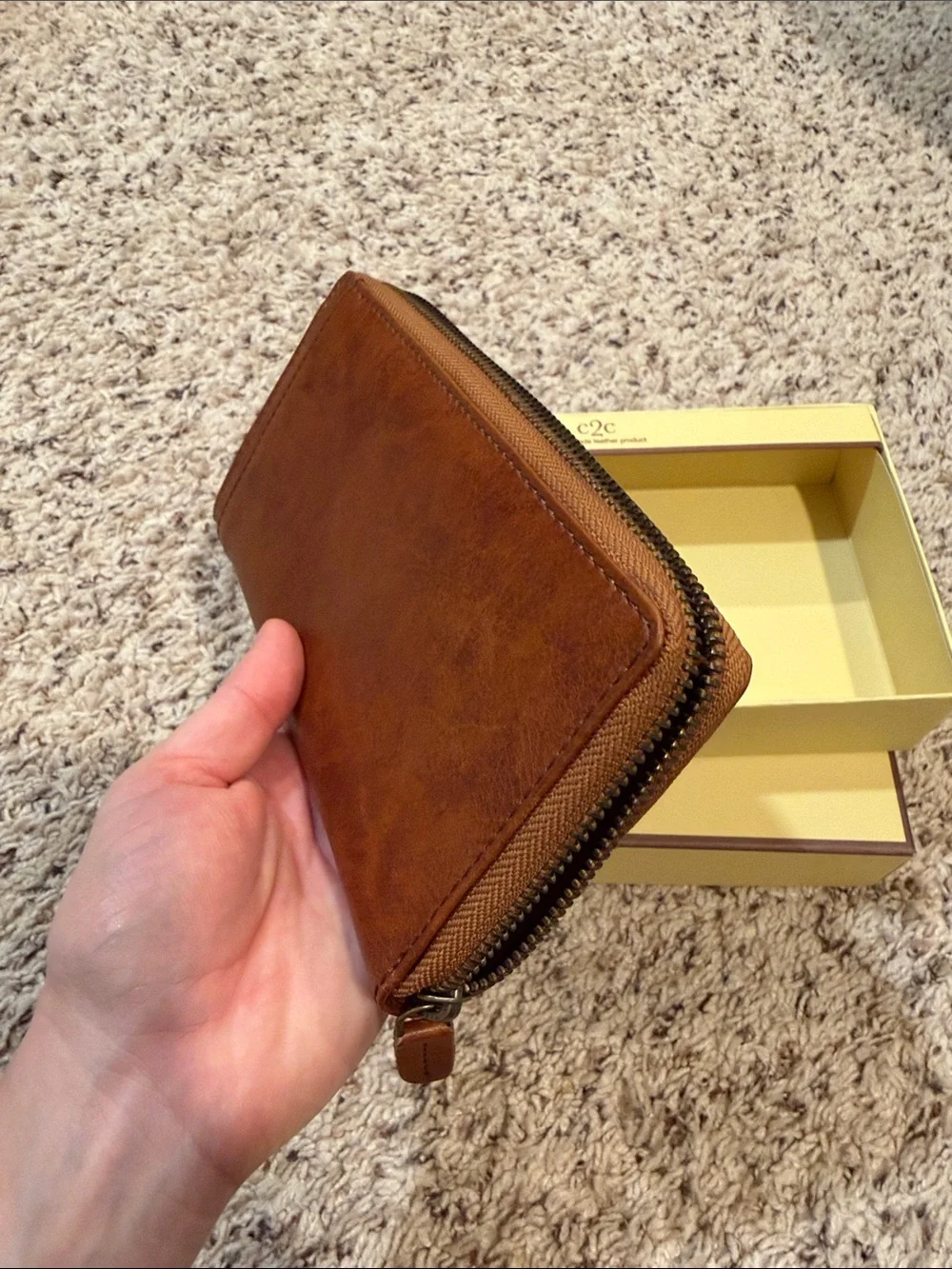C2 by Calibrate Men's Brown Leather Money Clip Wallet